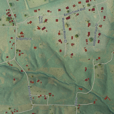 Second close-up of the map of Josephville, Missouri print showing more streets and buildings