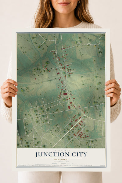 Map of Junction City, Missouri, 18 x 24 inch unframed archival matte print