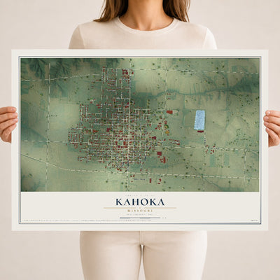Map of Kahoka, Missouri, 18 x 24 inch unframed archival matte print