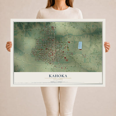 Map of Kahoka, Missouri, 24 x 36 inch unframed archival matte print
