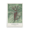 Map of Kansas City, Missouri, 12 x 18 inch unframed archival matte print