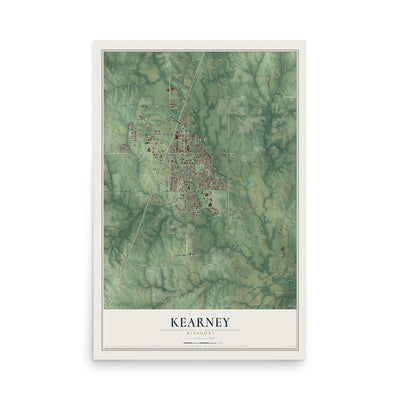 Map of Kearney, Missouri, 12 x 18 inch unframed archival matte print