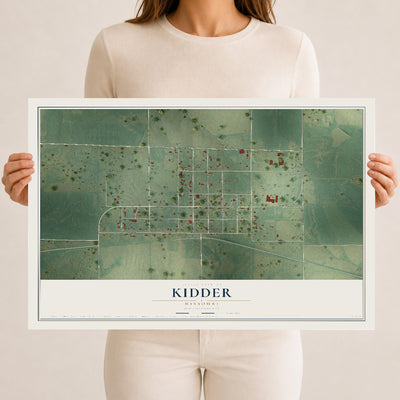 Map of Kidder, Missouri, 12 x 18 inch unframed archival matte print