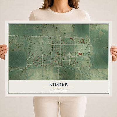 Map of Kidder, Missouri, 18 x 24 inch unframed archival matte print