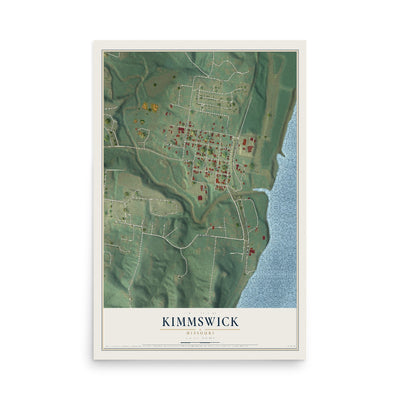 Map of Kimmswick, Missouri, 12 x 18 inch unframed archival matte print