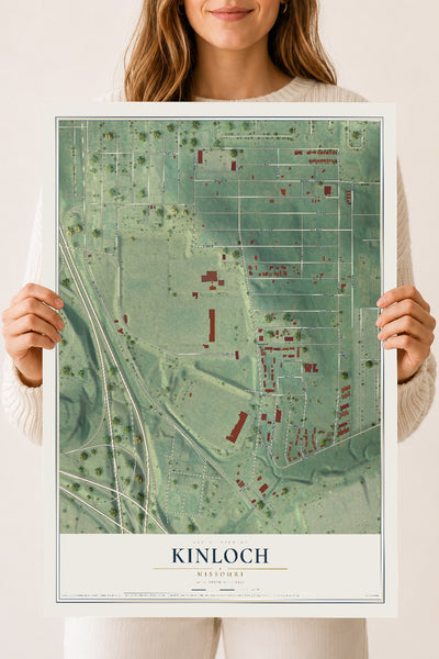 Map of Kinloch, Missouri, 18 x 24 inch unframed archival matte print