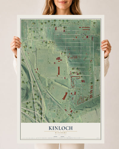 Map of Kinloch, Missouri, 24 x 36 inch unframed archival matte print