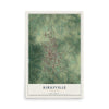 Map of Kirksville, Missouri, 12 x 18 inch unframed archival matte print