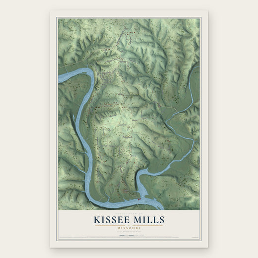 Kissee Mills, Missouri map print, the full design