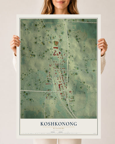 Map of Koshkonong, Missouri, 24 x 36 inch unframed archival matte print