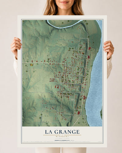 Map of La Grange, Missouri, 24 x 36 inch unframed archival matte print
