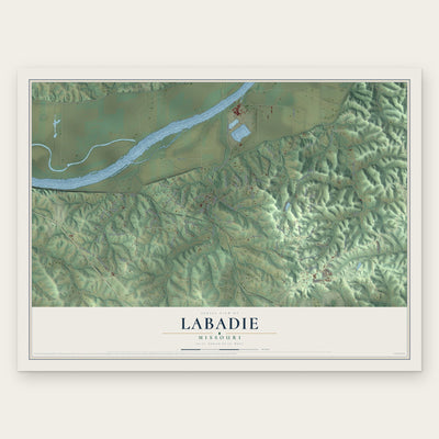 Labadie, Missouri map print, the full design