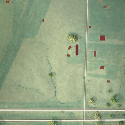 Second close-up of the map of Laclede, Missouri print showing more streets and buildings