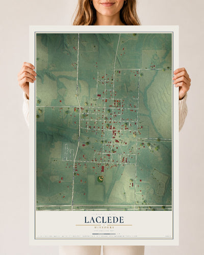Map of Laclede, Missouri, 24 x 36 inch unframed archival matte print