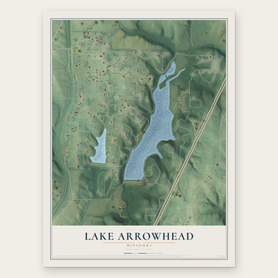 Lake Arrowhead, Missouri map print, the full design