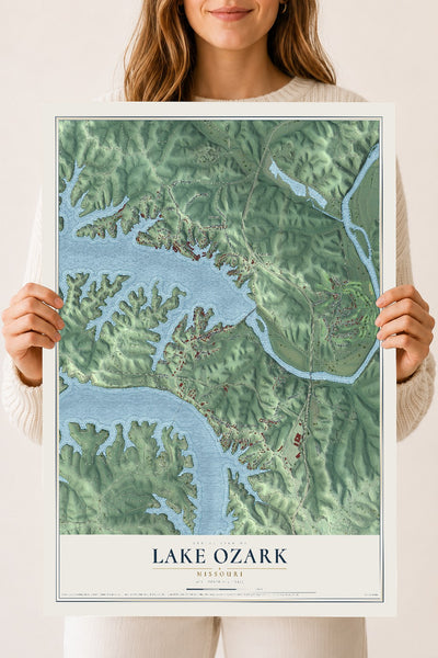 Map of Lake Ozark, Missouri, 18 x 24 inch unframed archival matte print