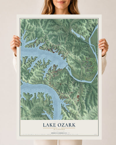 Map of Lake Ozark, Missouri, 24 x 36 inch unframed archival matte print