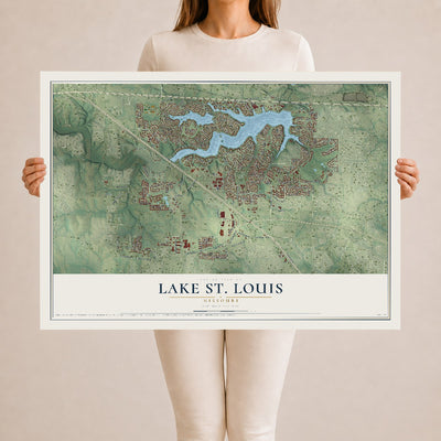 Map of Lake St. Louis, Missouri, 24 x 36 inch unframed archival matte print