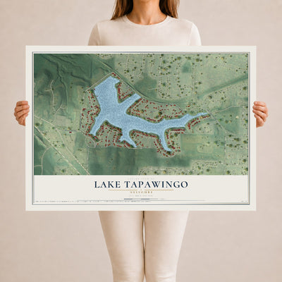 Map of Lake Tapawingo, Missouri, 24 x 36 inch unframed archival matte print