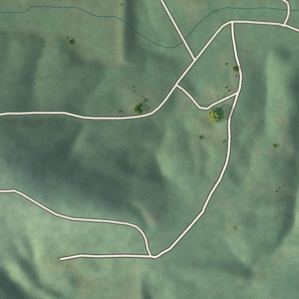 Second close-up of the map of Lake Tekakwitha, Missouri print showing more streets and buildings