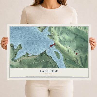 Map of Lakeside, Missouri, 12 x 18 inch unframed archival matte print