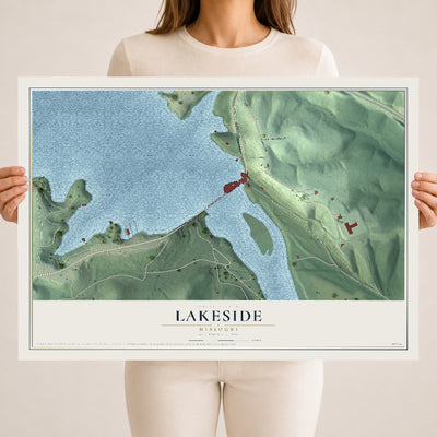 Map of Lakeside, Missouri, 18 x 24 inch unframed archival matte print