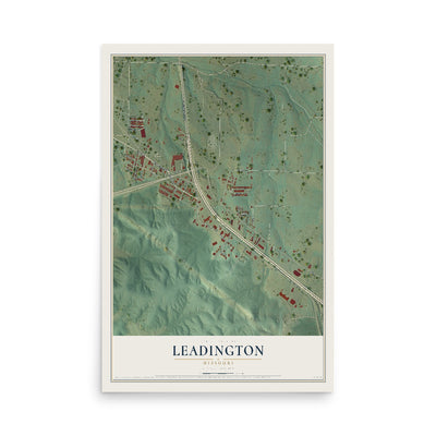 Map of Leadington, Missouri, 12 x 18 inch unframed archival matte print