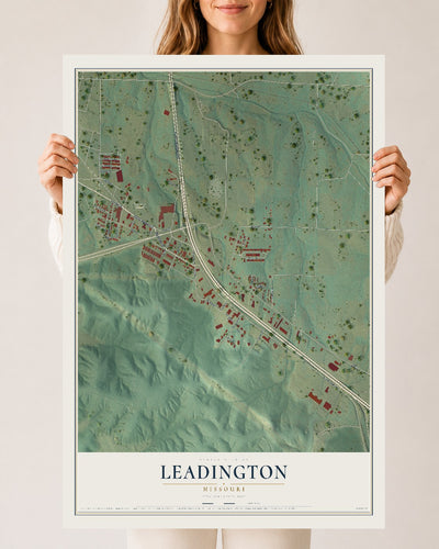 Map of Leadington, Missouri, 24 x 36 inch unframed archival matte print