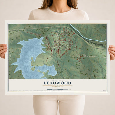 Map of Leadwood, Missouri, 18 x 24 inch unframed archival matte print