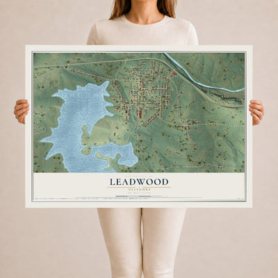 Map of Leadwood, Missouri, 24 x 36 inch unframed archival matte print