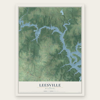 Leesville, Missouri map print, the full design
