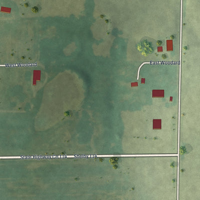 Second close-up of the map of Leonard, Missouri print showing more streets and buildings