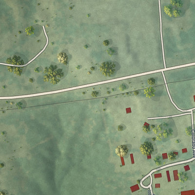 Second close-up of the map of Leslie, Missouri print showing more streets and buildings