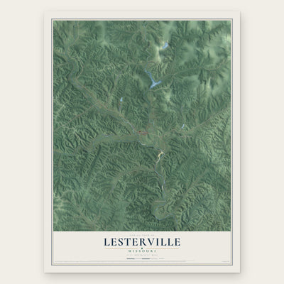 Lesterville, Missouri map print, the full design