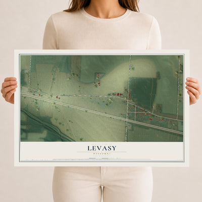 Map of Levasy, Missouri, 12 x 18 inch unframed archival matte print