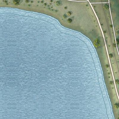 Second close-up of the map of Lewis and Clark Village, Missouri print showing more streets and buildings