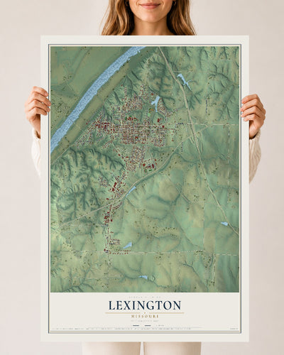 Map of Lexington, Missouri, 24 x 36 inch unframed archival matte print