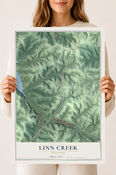 Map of Linn Creek, Missouri, 18 x 24 inch unframed archival matte print