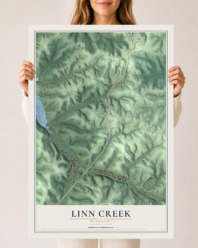 Map of Linn Creek, Missouri, 24 x 36 inch unframed archival matte print