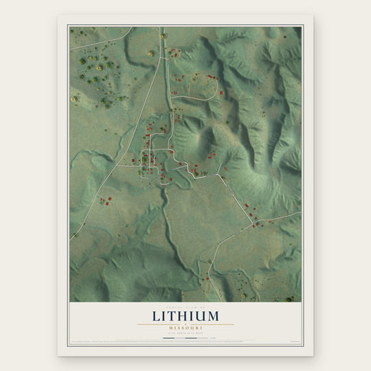 Lithium, Missouri map print, the full design