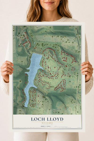 Map of Loch Lloyd, Missouri, 18 x 24 inch unframed archival matte print