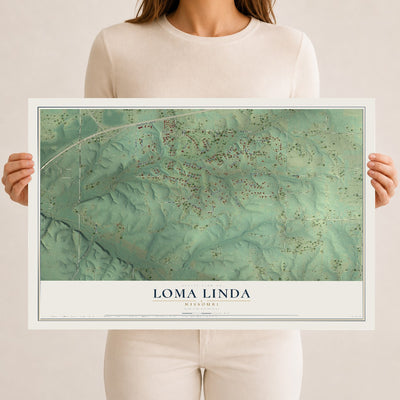 Map of Loma Linda, Missouri, 12 x 18 inch unframed archival matte print