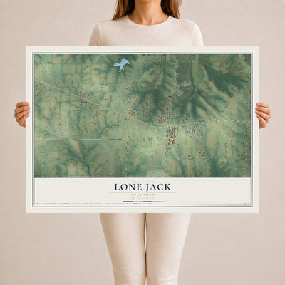 Map of Lone Jack, Missouri, 24 x 36 inch unframed archival matte print