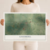 Map of Louisburg, Missouri, 12 x 18 inch unframed archival matte print