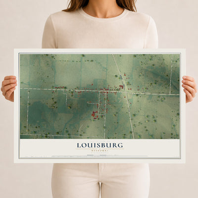 Map of Louisburg, Missouri, 12 x 18 inch unframed archival matte print