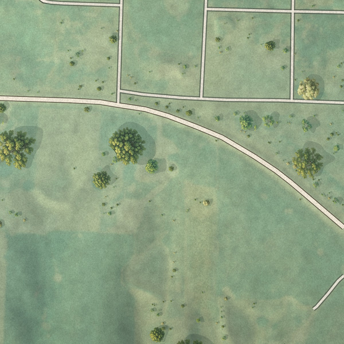 Second close-up of the map of Luray, Missouri print showing more streets and buildings