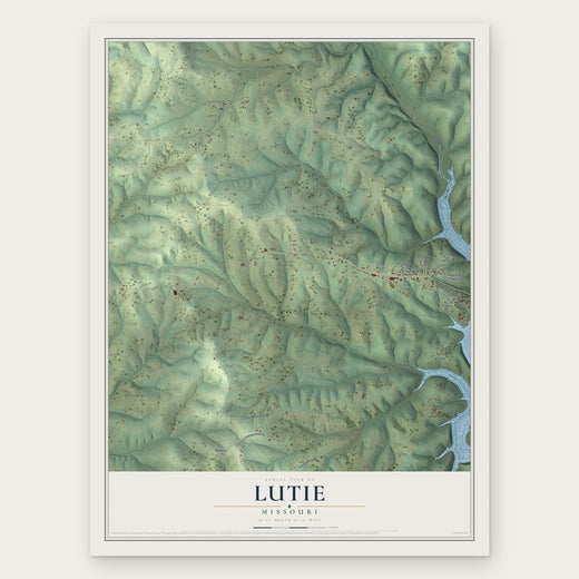 Lutie, Missouri map print, the full design