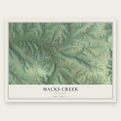 Macks Creek, Missouri map print, the full design