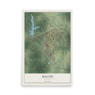 Map of Macon, Missouri, 12 x 18 inch unframed archival matte print