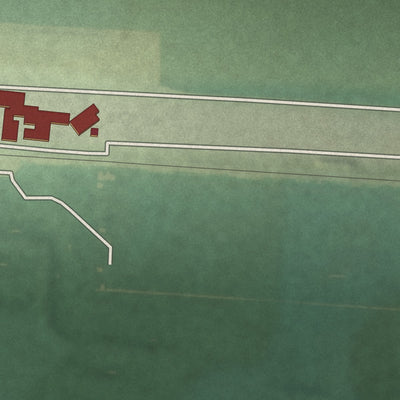 Second close-up of the map of Malta Bend, Missouri print showing more streets and buildings
